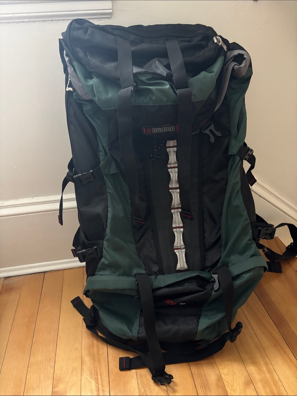Roma XLA Black and Green Men's Travel Backpack - Picture 2 of 2